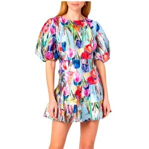 Milly Arlette metallic tulip mini dress size 6